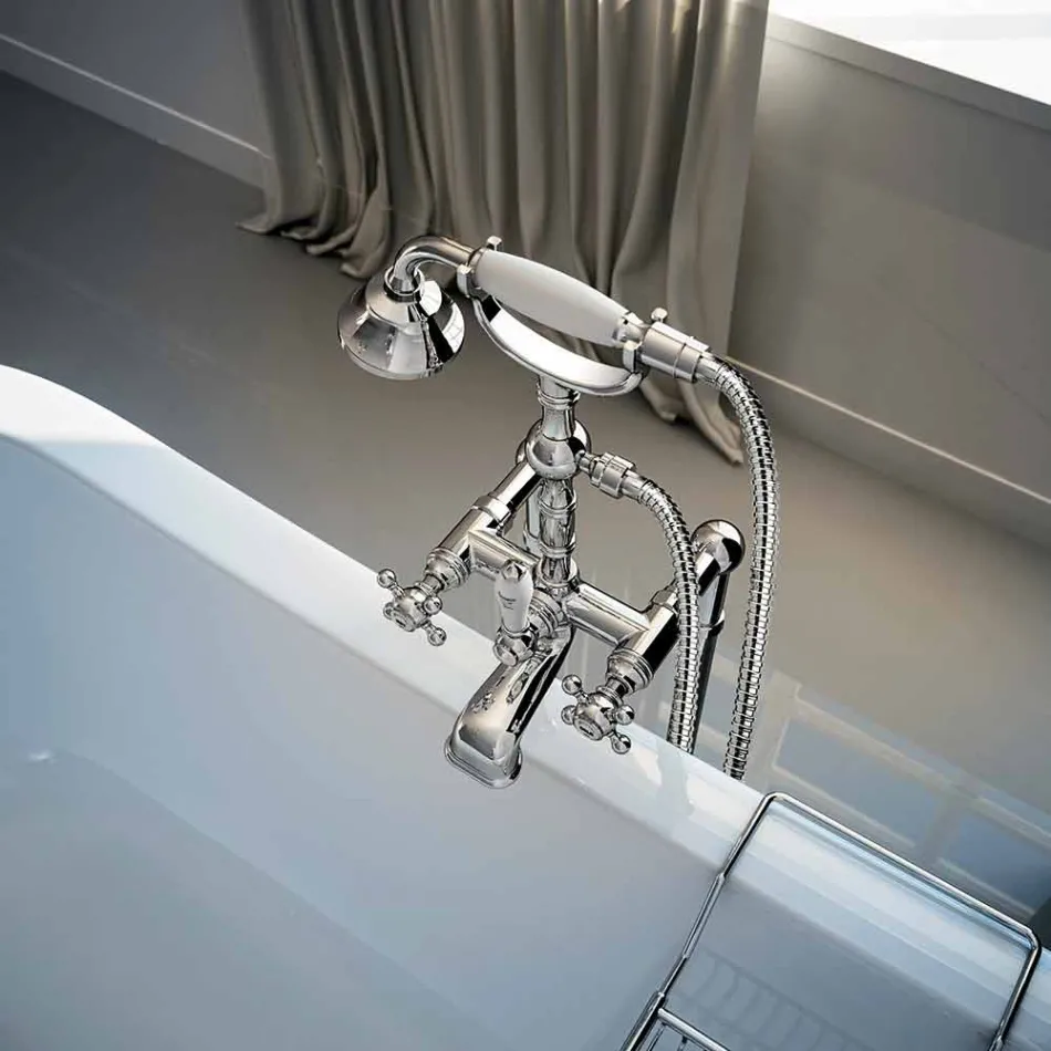 Rubinetto per Vasca Bagno in Ottone Classico Made in Italy - Riko Viadurini