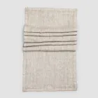 Runner in Lino Beige con Bordo con Piega Lusso Artigianale Italiano - Limao   Viadurini