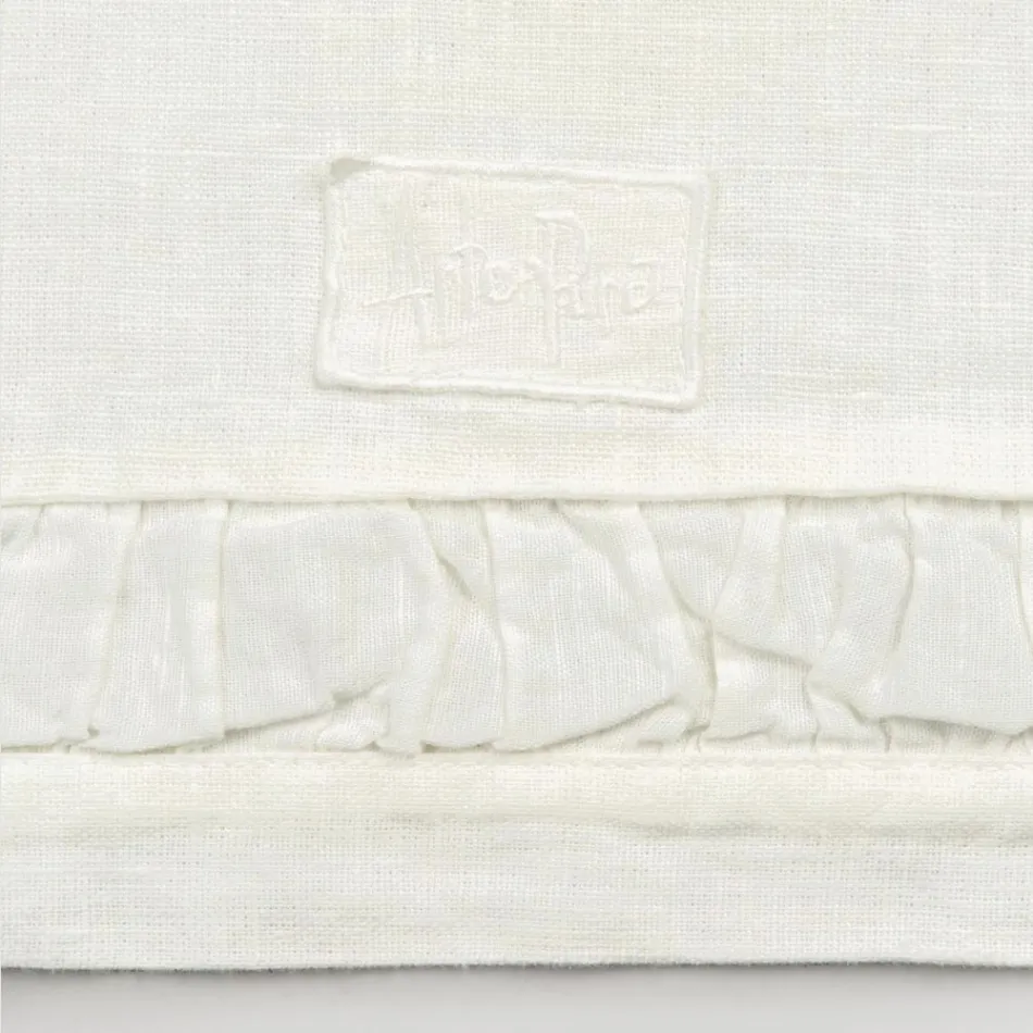 Runner in Lino Pesante Bianco Naturale con Goffratura Lusso Italiano - Limao   Viadurini