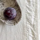 Runner in Lino Pesante Bianco Naturale con Goffratura Lusso Italiano - Limao   Viadurini
