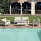 Salotto Composto da 2 Poltrone, 1 Divano e Tavolino in Alluminio - Symphony Viadurini