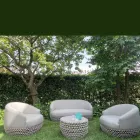 Salotto con Base in Stoffa Intrecciata per Esterni - Pixie Viadurini