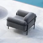 Salotto da Esterno con Divano e 2 Poltrone in Tessuto Made in Italy - Suki Viadurini