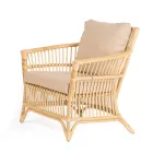 Salotto da Esterno in Rattan Naturale Completo di Cuscini – Bellaria Viadurini