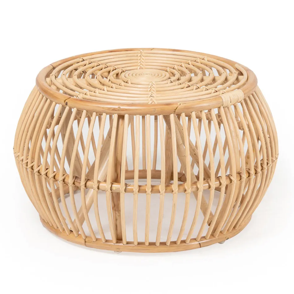 Salotto da Esterno in Rattan Naturale Completo di Cuscini – Bellaria Viadurini