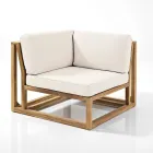Salotto da Esterno in Teak Naturale e Cuscini - Circe Viadurini