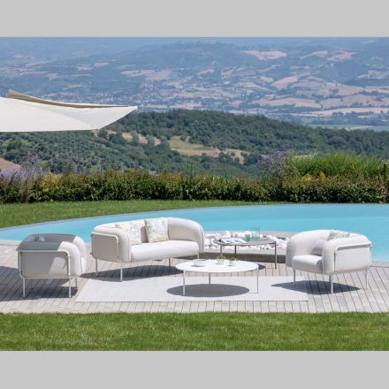 Salotto da Giardino con 1 Divano e 2 Poltrone Made in Italy - Fioriera Viadurini