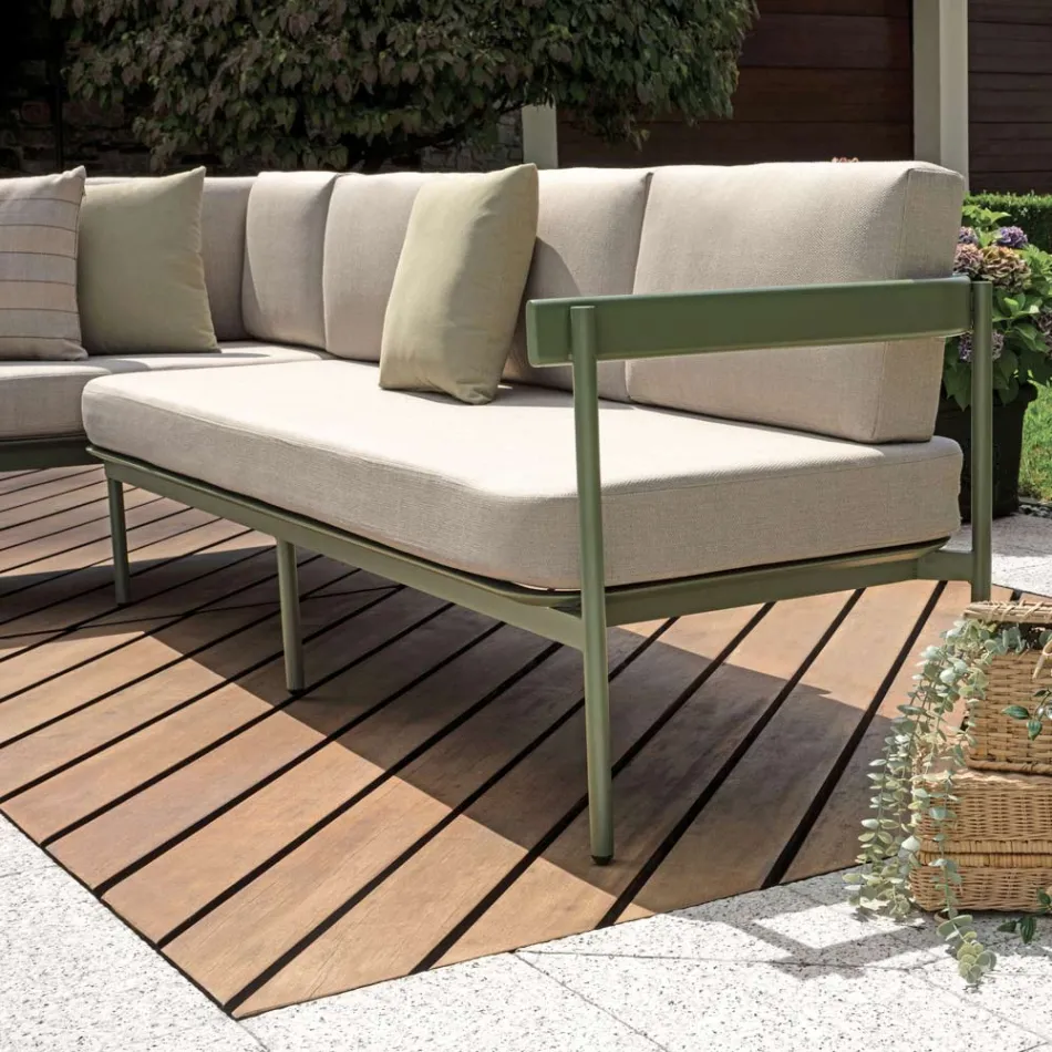 Salotto da Giardino con 2 Divani e 1 Tavolino in Alluminio - Daisy Viadurini