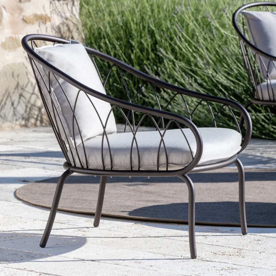 Salotto da Giardino con 2 Poltrone e 1 Divano 2 Posti Made in Italy - Fontana Viadurini
