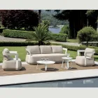 Salotto da Giardino in Alluminio e 2 Tavolini in Alluminio - Brisa Viadurini
