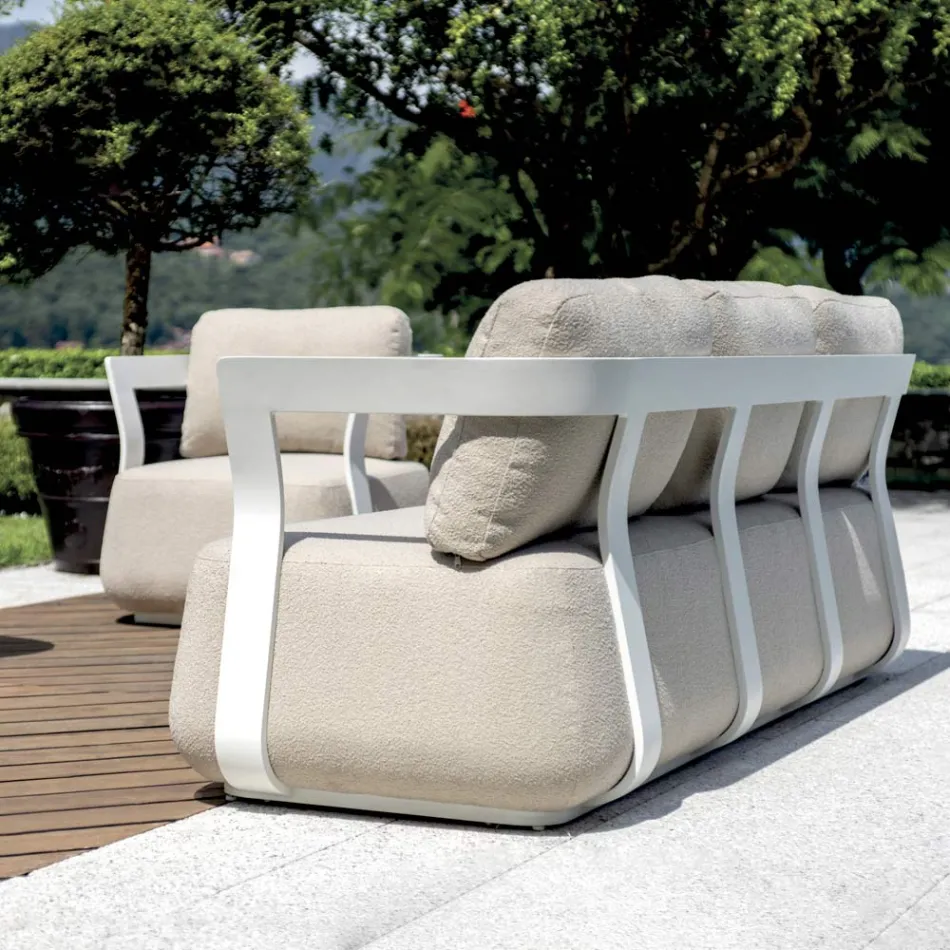 Salotto da Giardino in Alluminio e 2 Tavolini in Alluminio - Brisa Viadurini