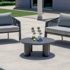 Salotto da Giardino in Alluminio e Corda Intrecciata con Cuscini - Smeria Viadurini