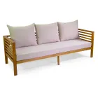 Salotto da Giardino in Legno di Acacia Oliata Colore Naturale - Tecnica Viadurini