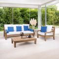 Salotto da Giardino in Legno Teak Naturale Spazzolato - Artes