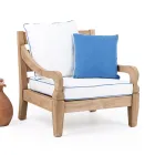 Salotto da Giardino in Legno Teak Naturale Spazzolato - Artes Viadurini