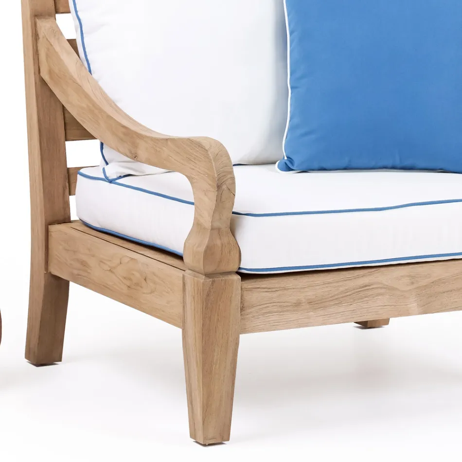 Salotto da Giardino in Legno Teak Naturale Spazzolato - Artes Viadurini