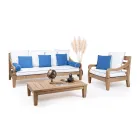 Salotto da Giardino in Legno Teak Naturale Spazzolato - Artes Viadurini