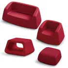 Salotto da Giardino in Polietilene Colorato Made in Italy 4 Pezzi - Pennini Viadurini