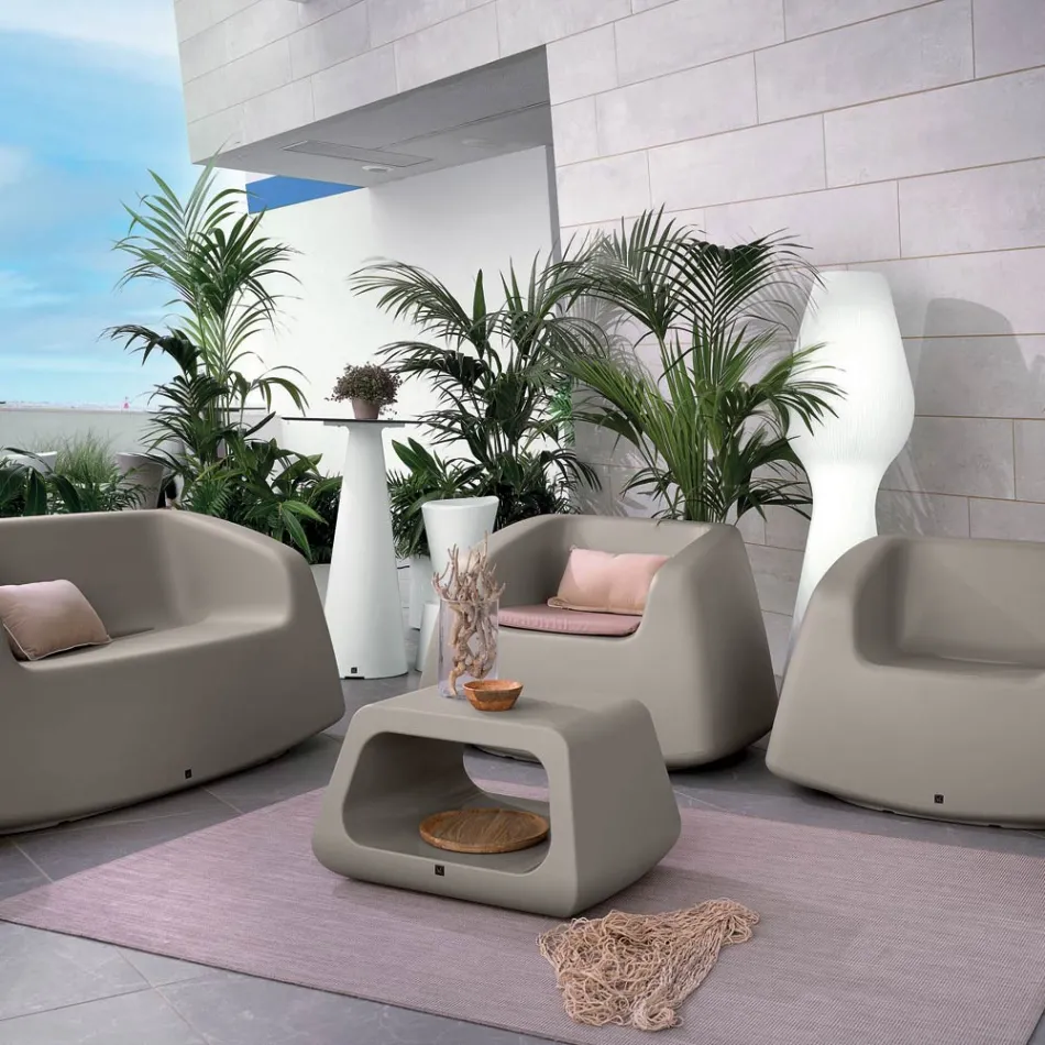 Salotto da Giardino in Polietilene Colorato Made in Italy 4 Pezzi - Pennini Viadurini