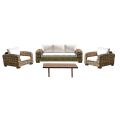 Salotto da Giardino in Rattan con Tavolino in Legno e Cuscini - Hugues