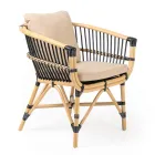 Salotto da Giardino in Rattan Naturale con Cuscini Inclusi – Catelyn Viadurini