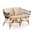 Salotto da Giardino in Rattan Naturale con Cuscini Inclusi – Catelyn Viadurini
