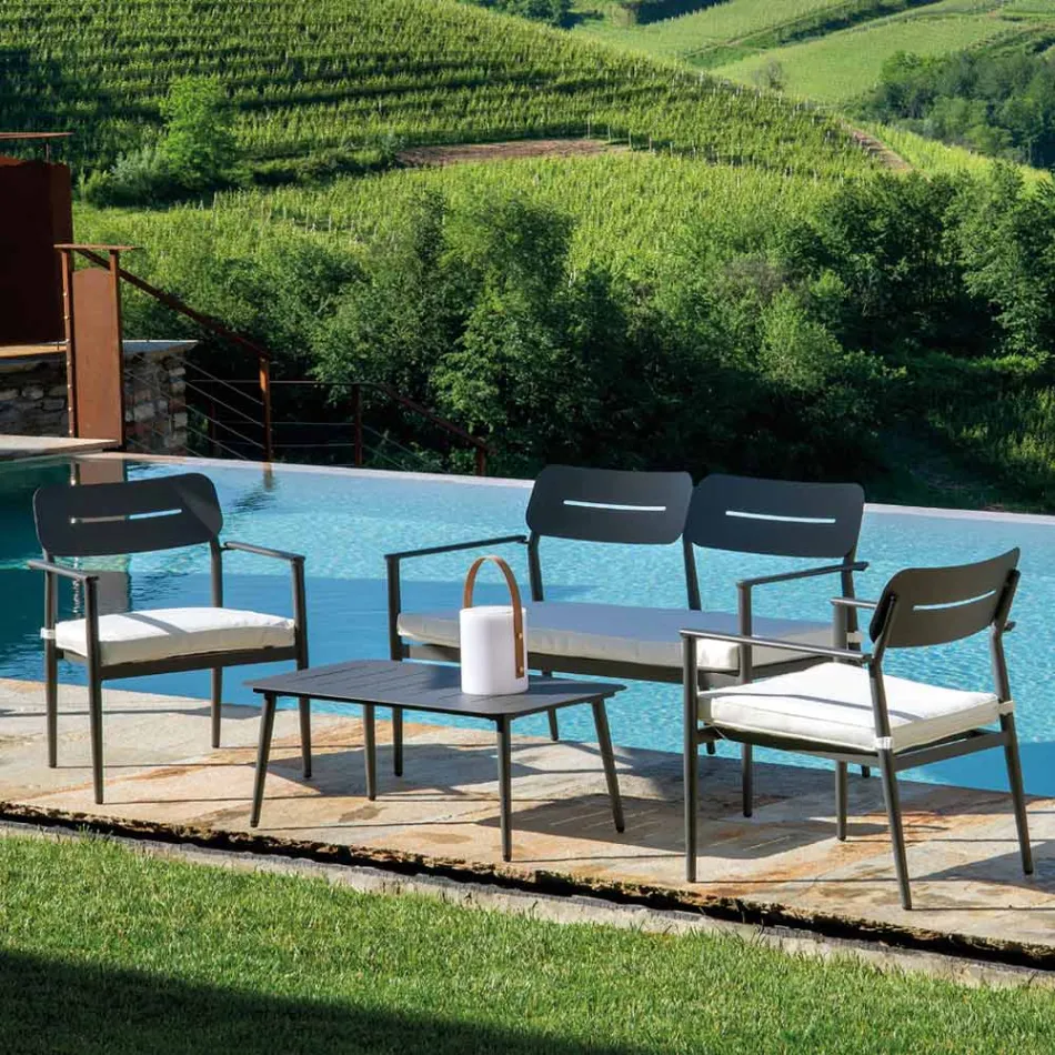 Salotto da Giardino Realizzato in Alluminio di Diverse Finiture - Souvenir Viadurini