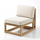 Salotto da Giardino Realizzato in Teak con Cuscini - Circe Viadurini