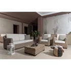 Salotto Outdoor in Kubù Grigio con Cuscini Inclusi – Cerys Viadurini