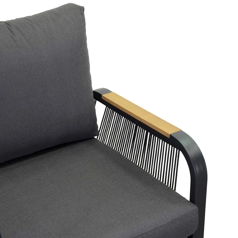 Salotto Realizzato in Alluminio con Dettagli in Teak del Brasile - Diario Viadurini