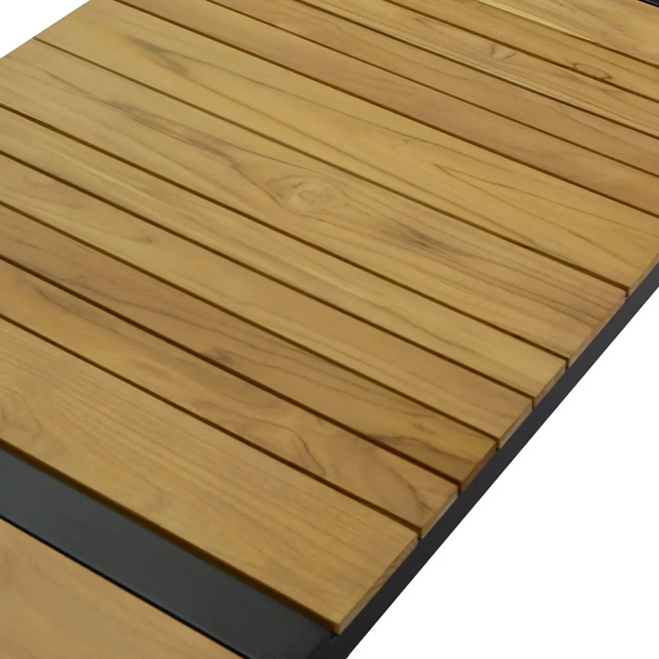 Salotto Realizzato in Alluminio con Dettagli in Teak del Brasile - Diario Viadurini