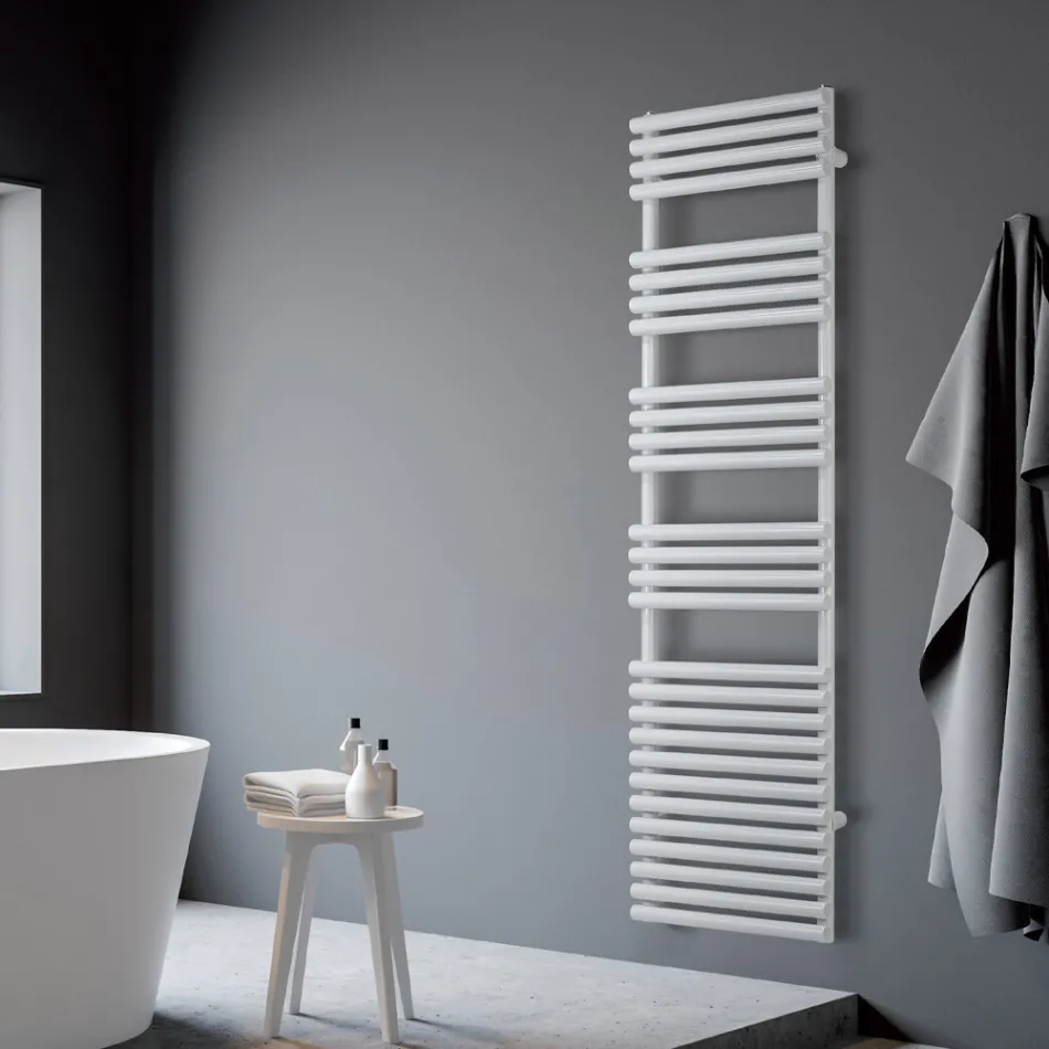 Scaldasalviette Elettrico in Acciaio Finitura Bianco Puro Made in Italy - Limone Viadurini