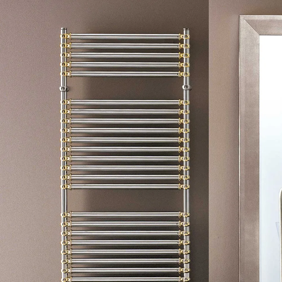 Scaldasalviette Elettrico in Acciaio Finitura Cromo e Oro Made in Italy - Laura Viadurini