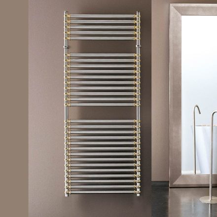 Scaldasalviette Elettrico in Acciaio Finitura Cromo e Oro Made in Italy - Laura Viadurini