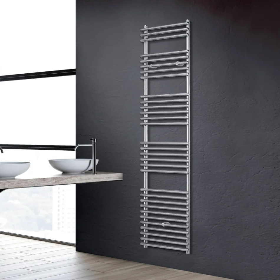 Scaldasalviette Elettrico in Acciaio Finitura Satin Made in Italy - Buccia Viadurini