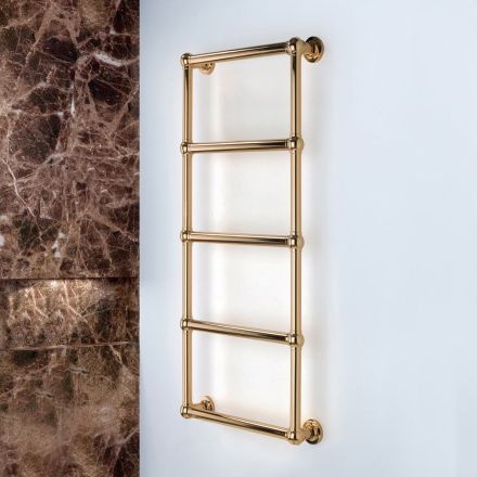 Scaldasalviette Elettrico in Ottone con Sfere di Collegamento Made in Italy - Ricotta Viadurini