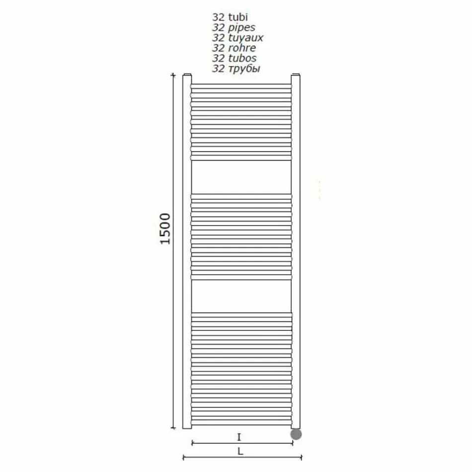 Scaldasalviette Elettrico per il Bagno Design Verticale in Acciaio 300 W - Italo Viadurini