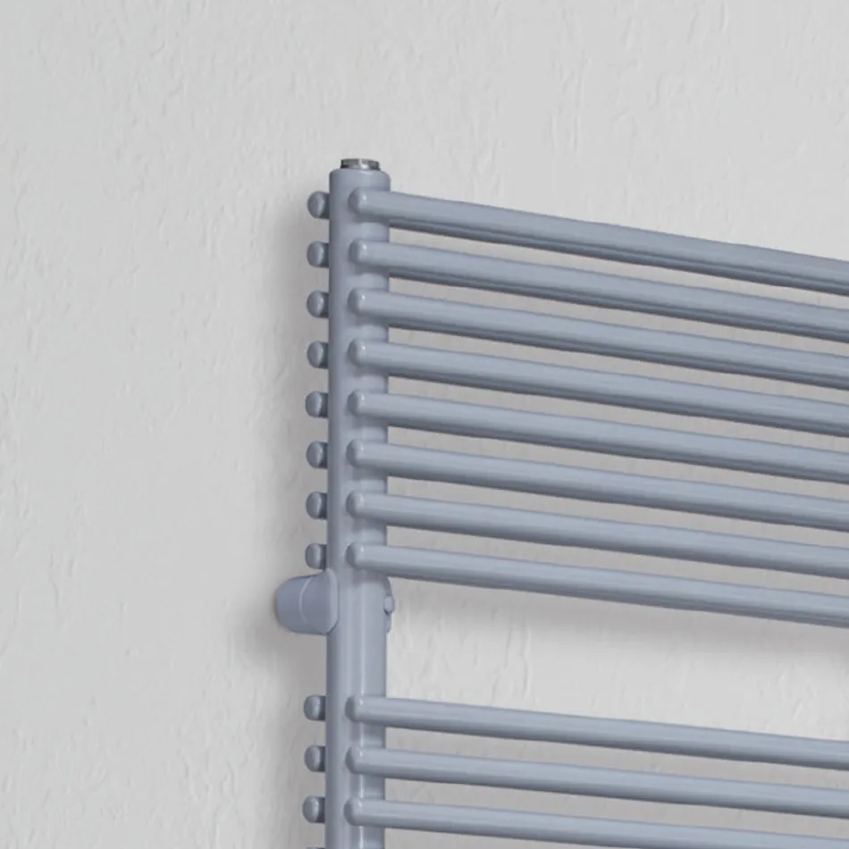 Scaldasalviette Idraulico in Acciaio Finitura Alluminio Made in Italy - Brioches Viadurini