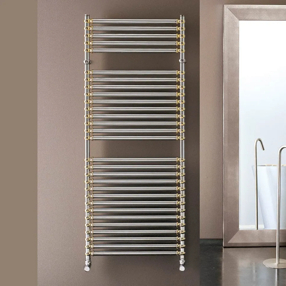 Scaldasalviette Idraulico in Acciaio Finitura Cromo e Oro Made in Italy - Laura Viadurini