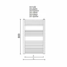 Scaldasalviette in Acciaio Inox Design a Parete da Bagno, 2 Misure 391 W - Italo Viadurini