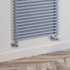 Scaldasalviette Misto in Acciaio Finitura Alluminio Made in Italy - Brioches Viadurini