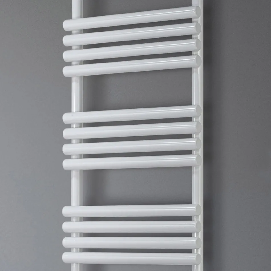 Scaldasalviette Misto in Acciaio Finitura Bianco Puro Made in Italy - Limone Viadurini