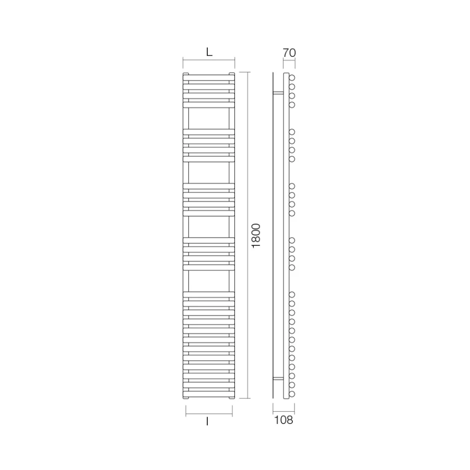Scaldasalviette Misto in Acciaio Finitura Bianco Puro Made in Italy - Limone Viadurini