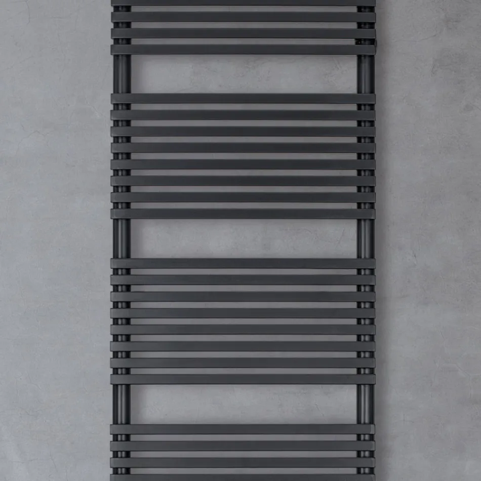 Scaldasalviette Misto in Acciaio Finitura Jet Black Made in Italy - Brownies Viadurini