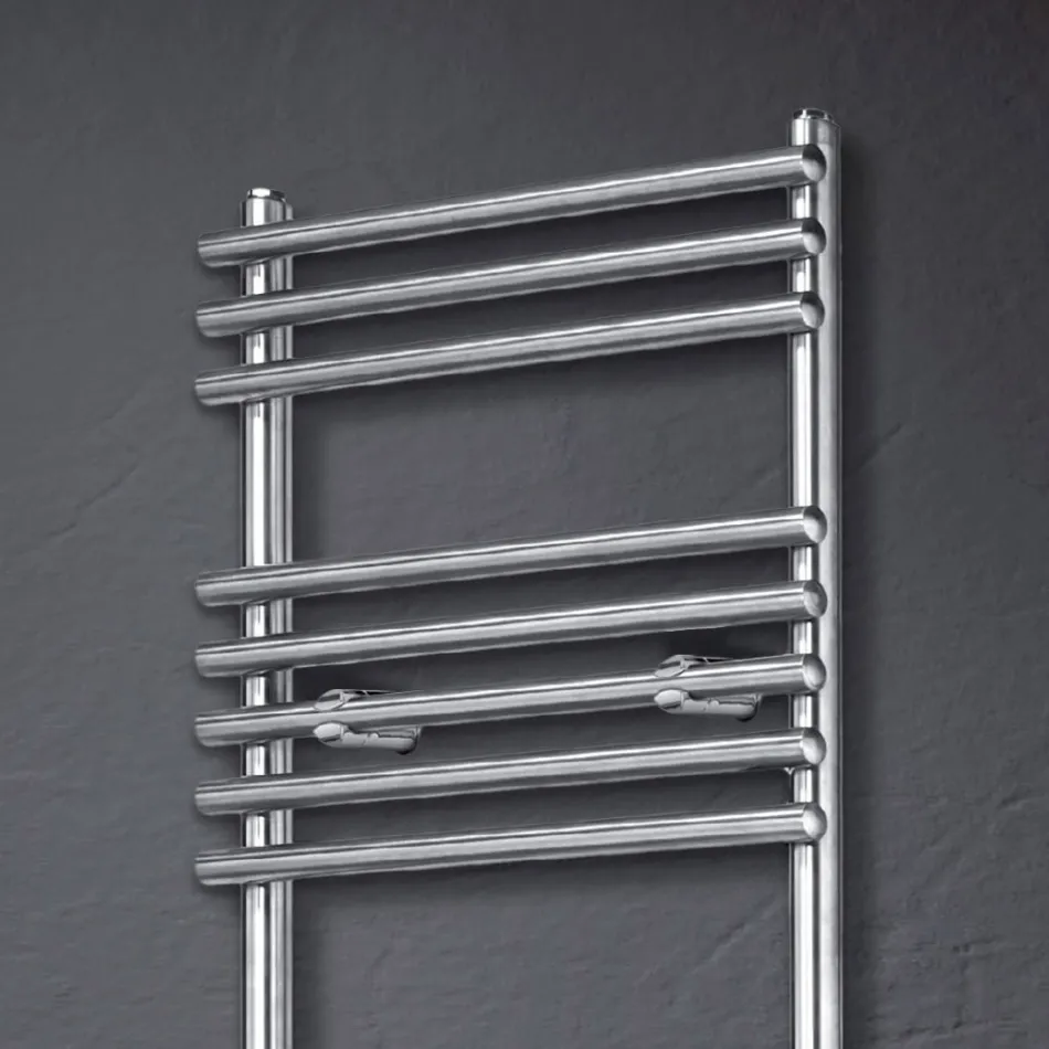 Scaldasalviette Misto in Acciaio Finitura Satin Made in Italy - Buccia Viadurini