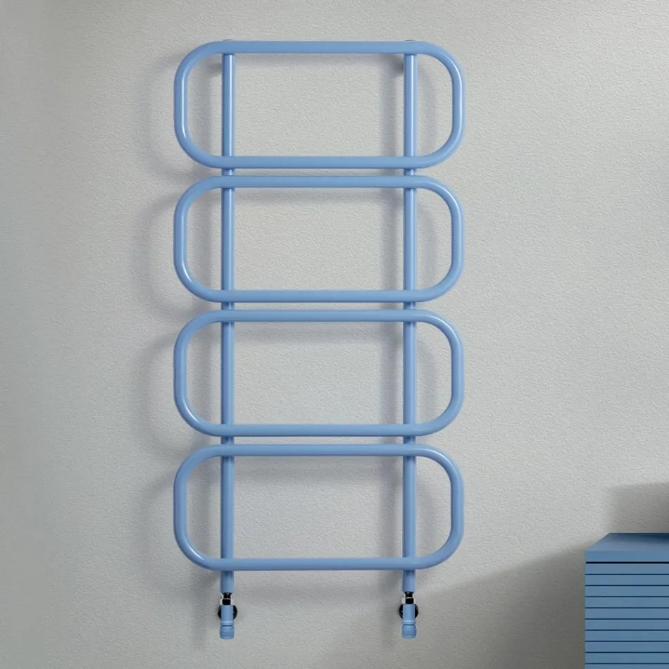 Scaletta Scaldasalviette Idraulica in Acciaio Piatto Colorato Made in Italy - Chain Viadurini