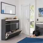 Scarpiera Bianca o Antracite 3 Ante Legno Sostenibile Design - Emanuelito Viadurini