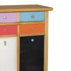 Scarpiera con Cassetti Tutti Colorati e Maniglie Diverse Made in Italy - Mitra Viadurini