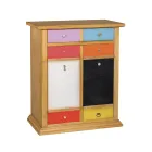 Scarpiera con Cassetti Tutti Colorati e Maniglie Diverse Made in Italy - Mitra Viadurini