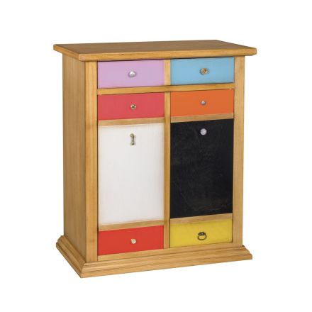 Scarpiera con Cassetti Tutti Colorati e Maniglie Diverse Made in Italy - Mitra Viadurini